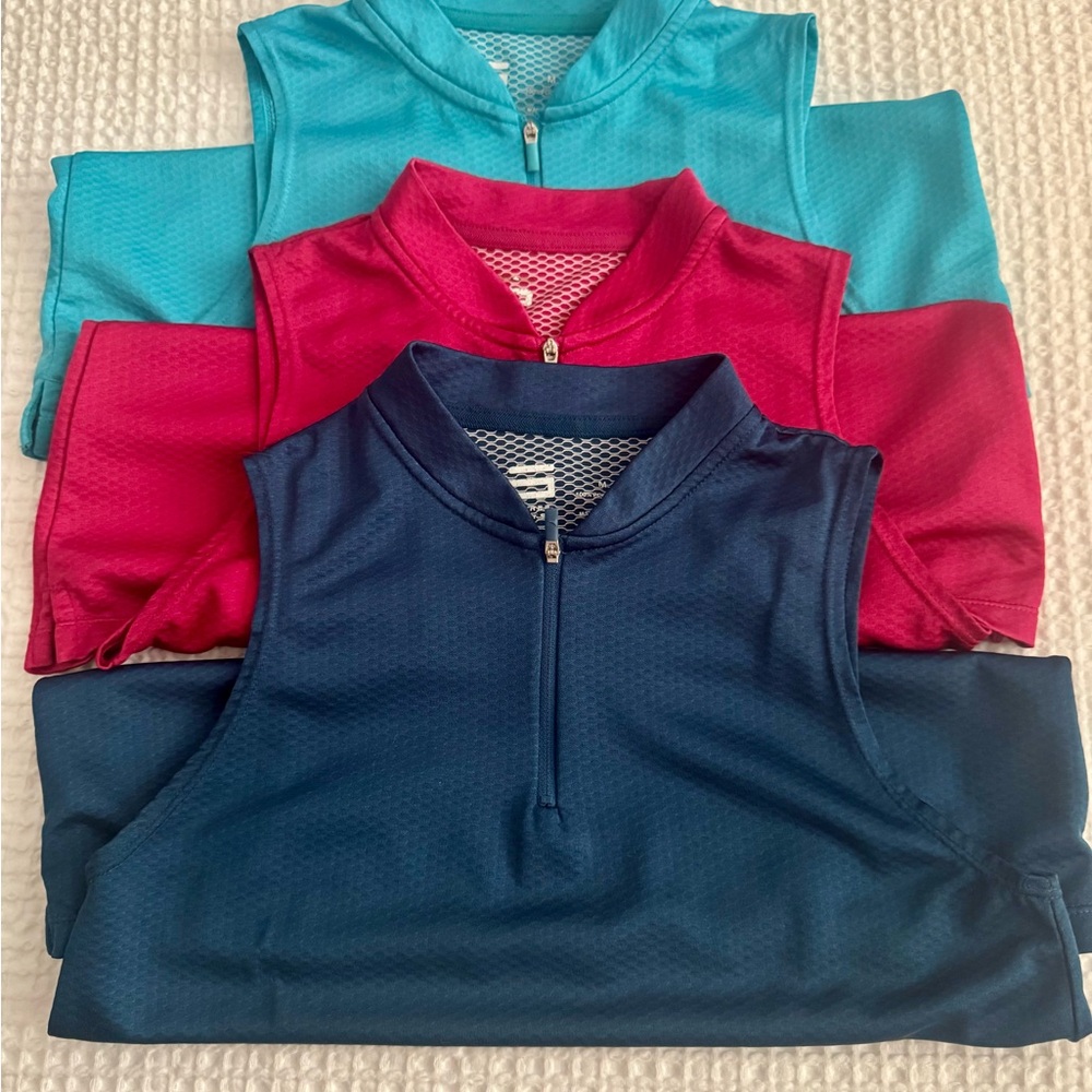 Golf or Tennis Sleeveless top with zipper - lot of 3